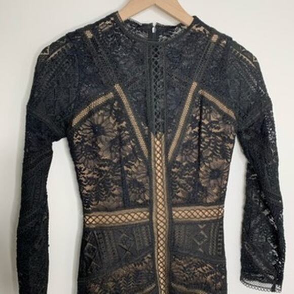 The Kooples Openwork Lace Black Maxi Dress Womens Small - Picture 6 of 15